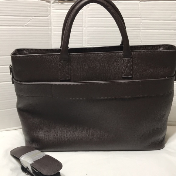 Mark & Graham leather computer padded briefcase with double straps. NWOT - Picture 2 of 9